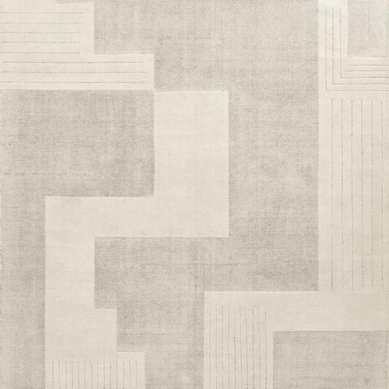 Larso Hand-Tufted White Wool-Blend Rug Swatch 12"x12" - image 0 of 5