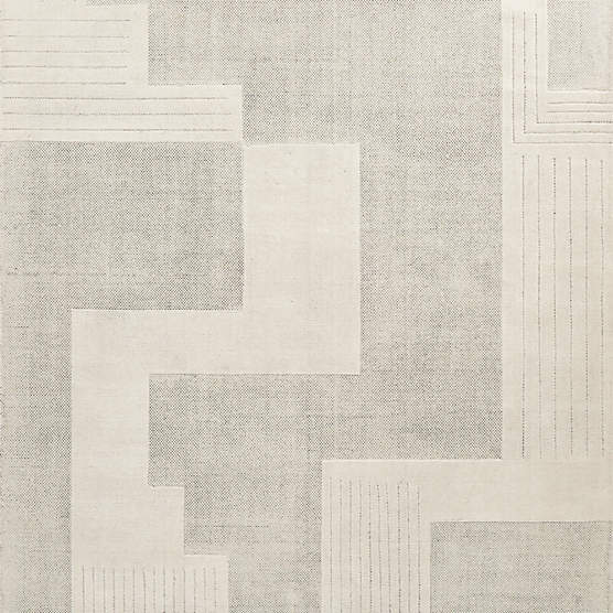 Larso Hand-Tufted White Wool-Blend Rug Swatch 12"x12"