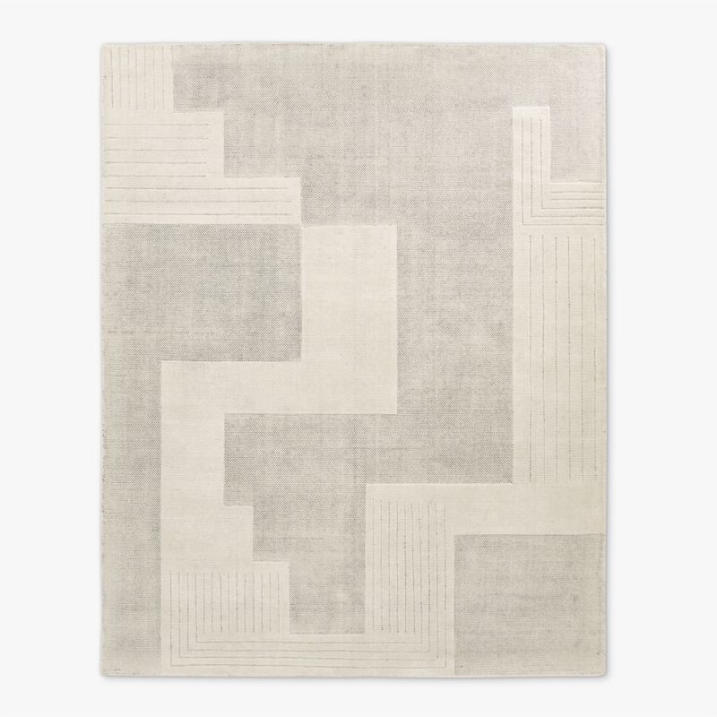 Larso Hand-Tufted Wool-Blend White Area Rug 9'x12' - image 0 of 6