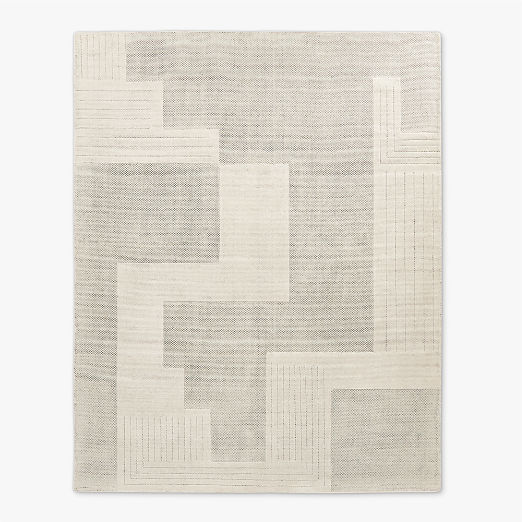 Larso Hand-Tufted White Wool-Blend Area Rug