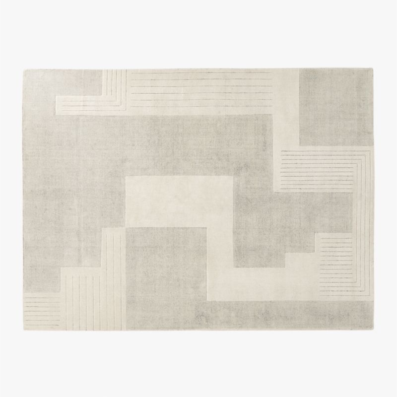 Larso Hand-Tufted Wool-Blend White Area Rug 9'x12' - image 0 of 6