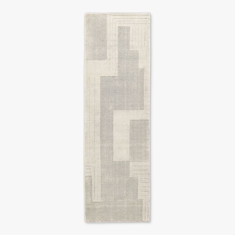 Larso Hand-Tufted White Wool-Blend Runner Rug 2.5'x8' - image 0 of 4