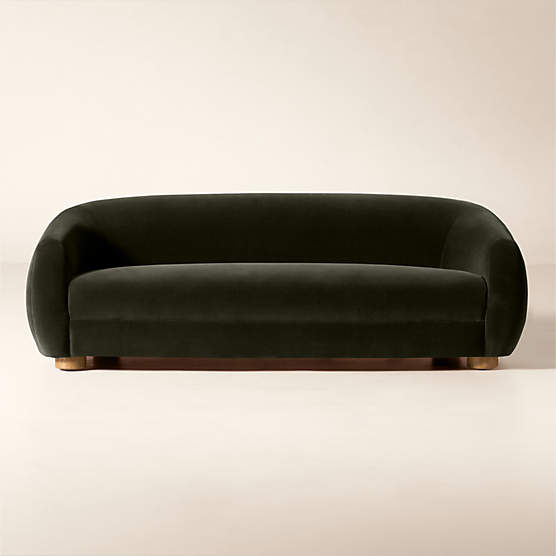 Laszlo 80" Dark Grey Velvet Apartment Sofa