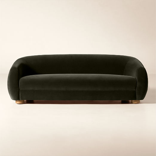 Laszlo 80" Dark Grey Velvet Apartment Sofa