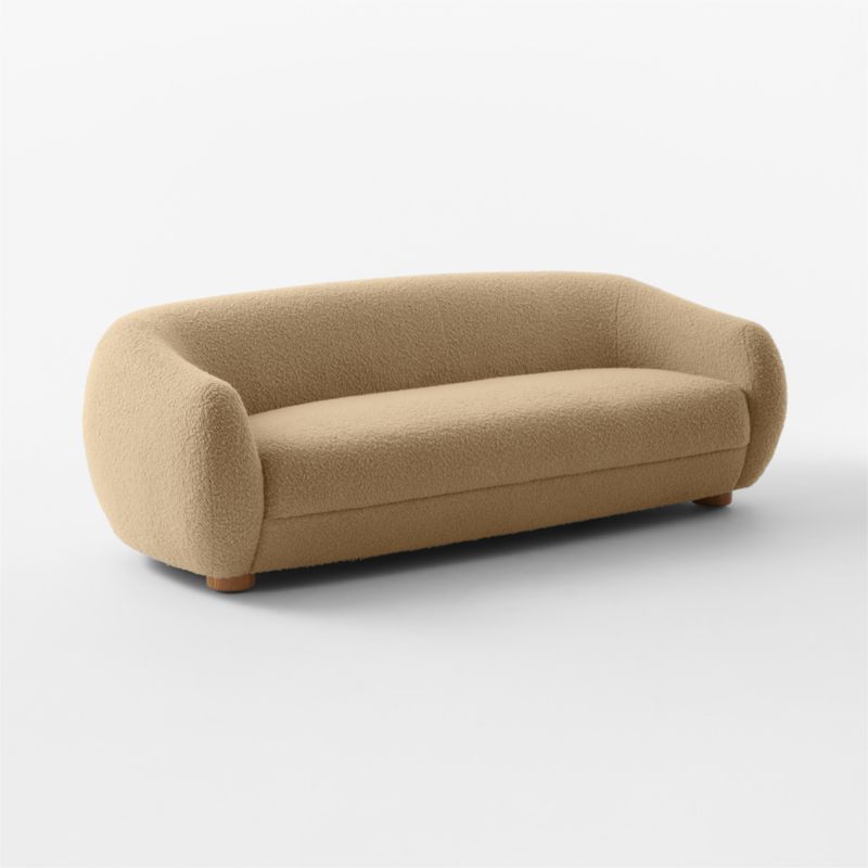 Laszlo 80" Camel Brown Boucle Apartment Sofa - image 6 of 9