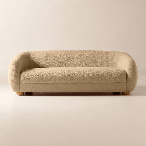 Laszlo 80" Camel Brown Boucle Apartment Sofa