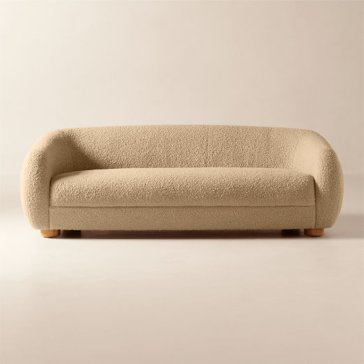 Laszlo 80" Camel Brown Boucle Apartment Sofa
