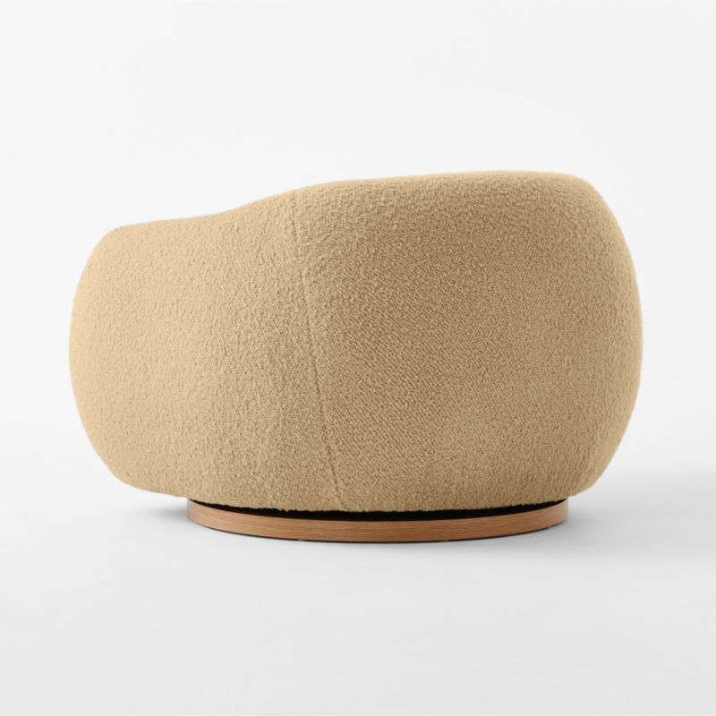 Laszlo Camel Brown Boucle Swivel Chair - image 10 of 11