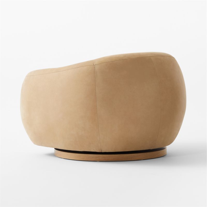 Laszlo Caramel Brown Leather Swivel Chair - image 10 of 11