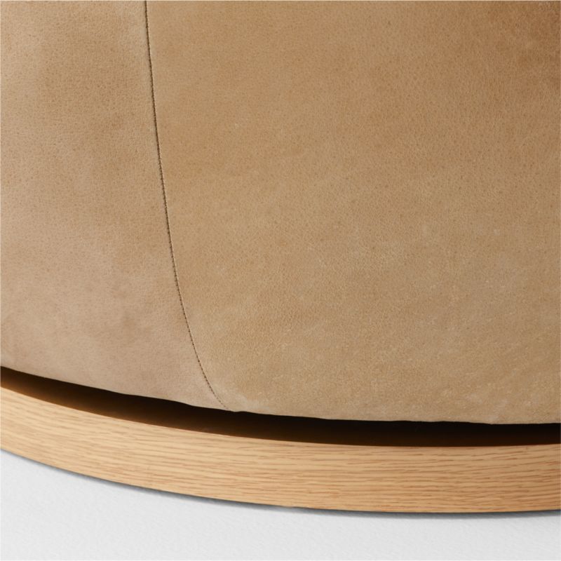 Laszlo Caramel Brown Leather Swivel Chair - image 11 of 11