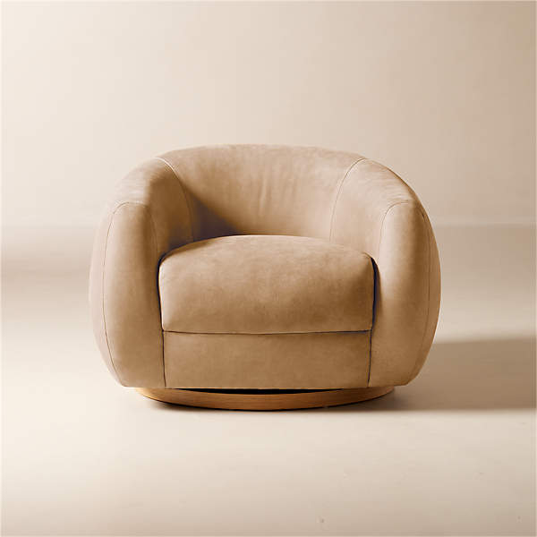 Leather swivel deals chair