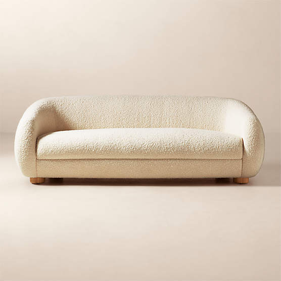 Laszlo 80" Warm White Boucle Apartment Sofa