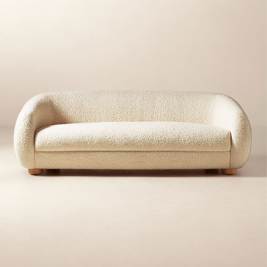 Laszlo 80" Warm White Boucle Apartment Sofa