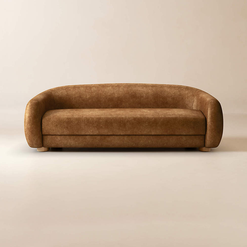 Cb2 leather store loveseat