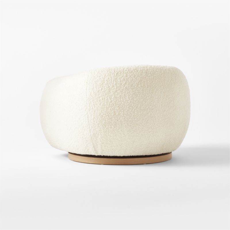 Laszlo Warm White Boucle Swivel Chair - image 13 of 16