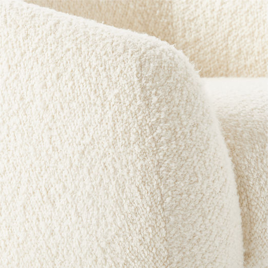 Laszlo Warm White Boucle Swivel Chair