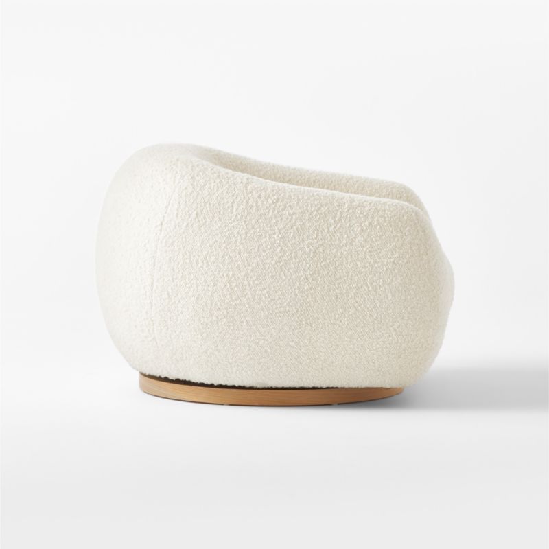 Laszlo Warm White Boucle Swivel Chair - image 12 of 16