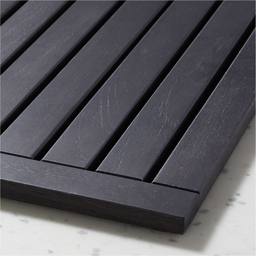 Lateral Black Teak Bath Mat 21.75"x32"