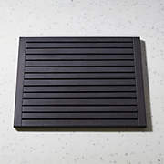 Lateral Black Teak Bath Mat 21.75"x23" + Reviews | CB2