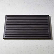 Lateral Black Teak Bath Mat 21.75"x32" + Reviews | CB2