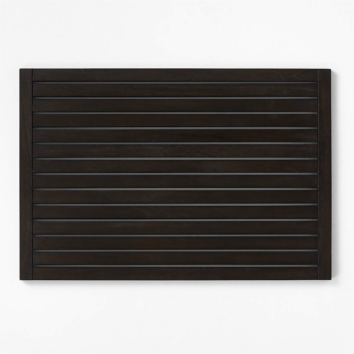 Lateral Black Teak Bath Mat 21.75"x32" + Reviews | CB2