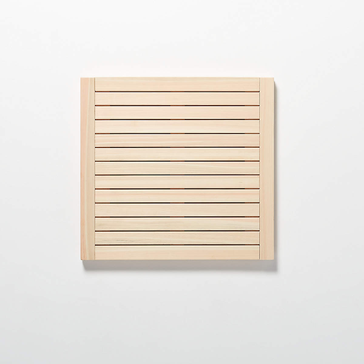 Lateral Hinoki Wood Bath Mat 21.75"X23" + Reviews CB2