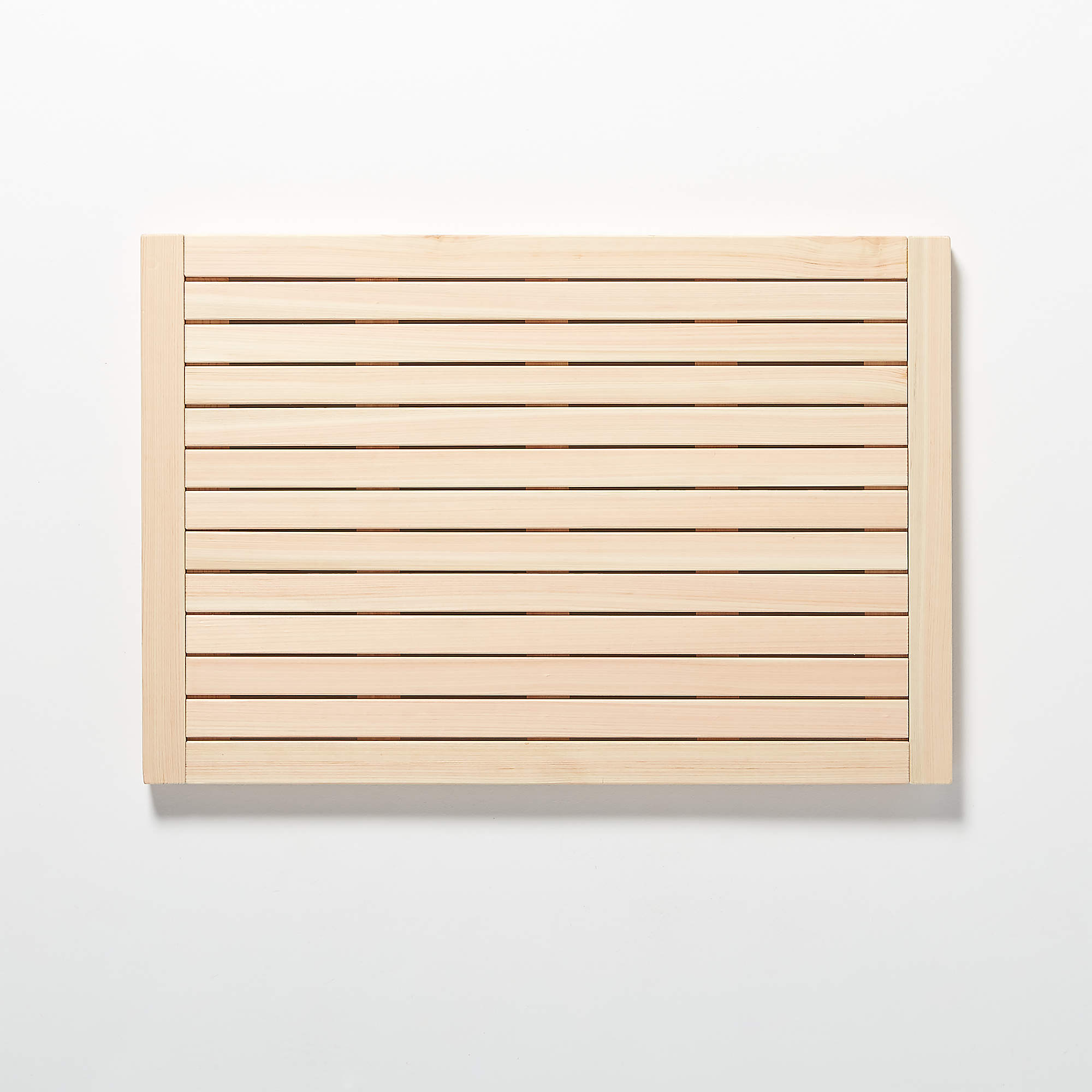 Lateral Hinoki Wood Bath Mat 21.75"X32" + Reviews CB2