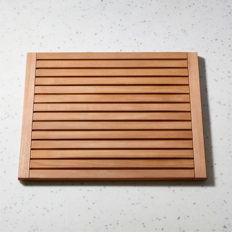 Lateral Natural Teak Bath Mat 21.75"x23" - image 1 of 3