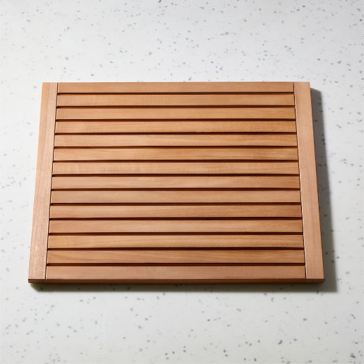 Lateral Natural Teak Bath Mat 21.75"x23"