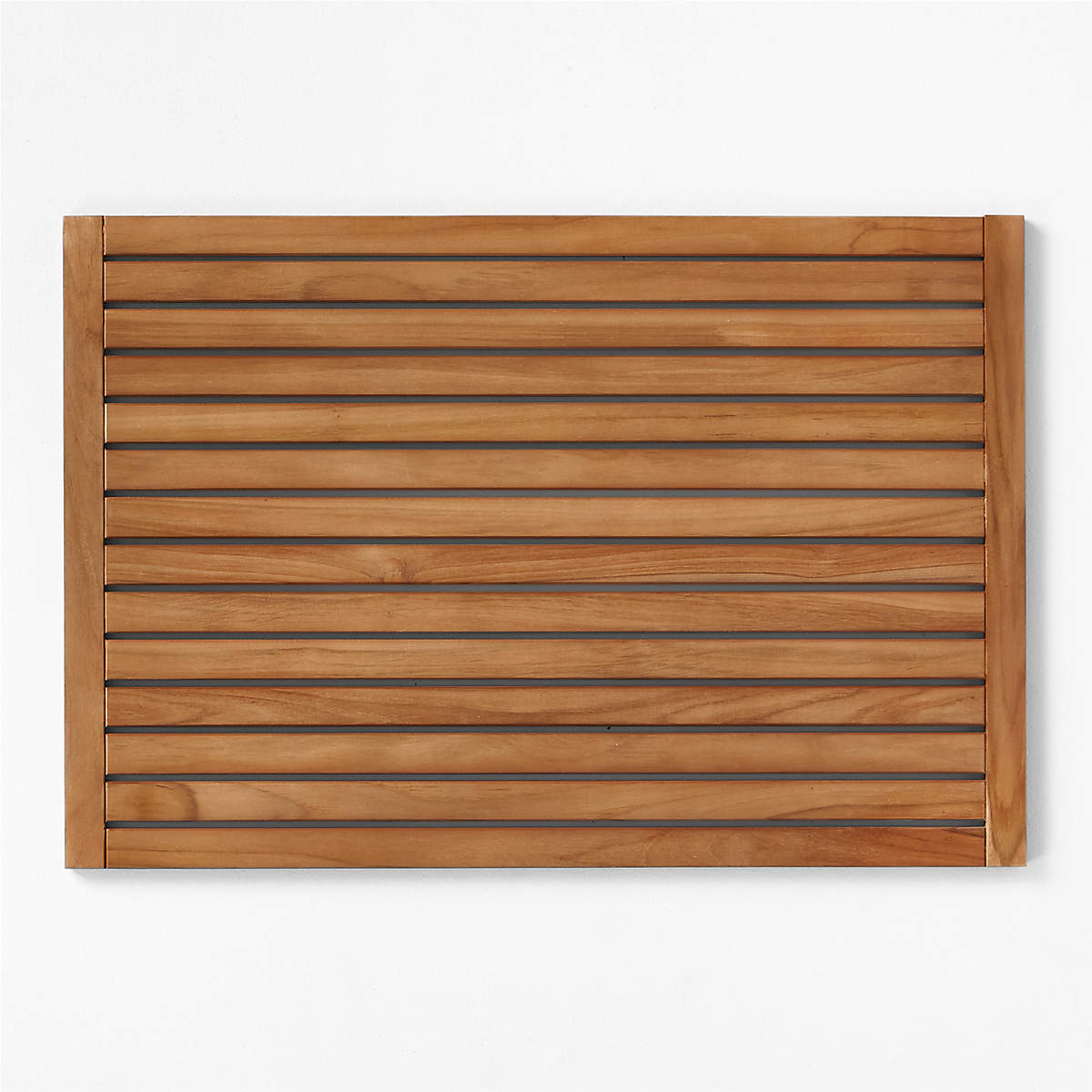 Lateral Natural Teak Bath Mat 21.75"x32" + Reviews | CB2