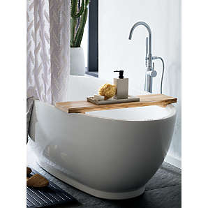 Rubber-Coated Blue Bath Accessories | CB2