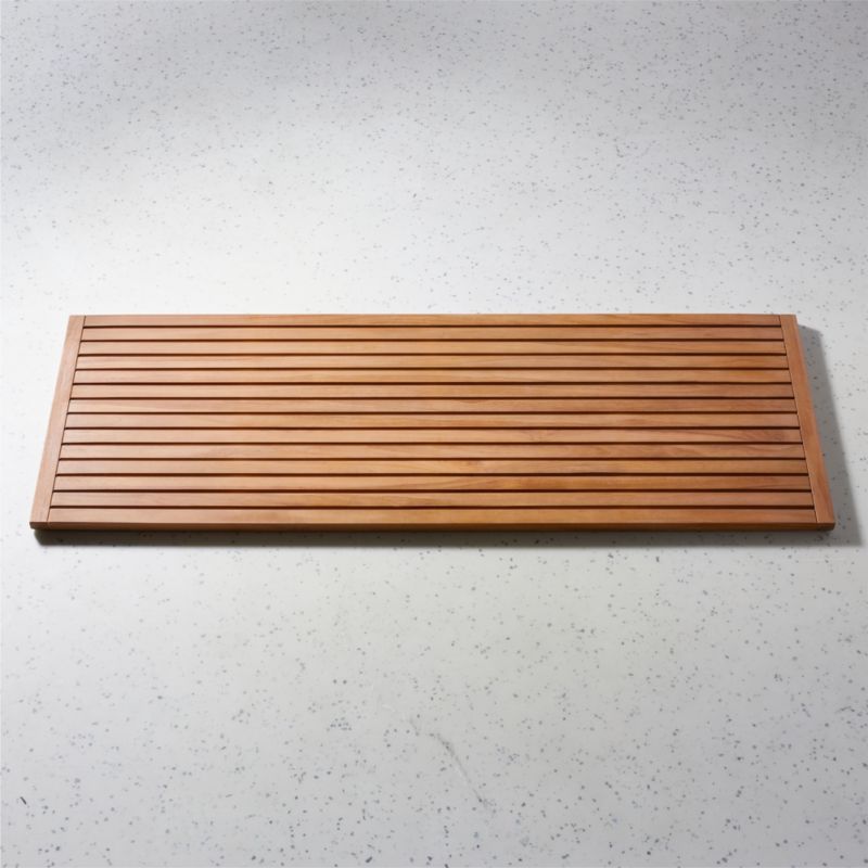 Lateral Natural Teak Bath Runner Rug 21"x60" - image 1 of 3