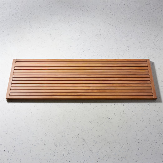 Lateral Natural Teak Bath Runner Rug 21"x60"