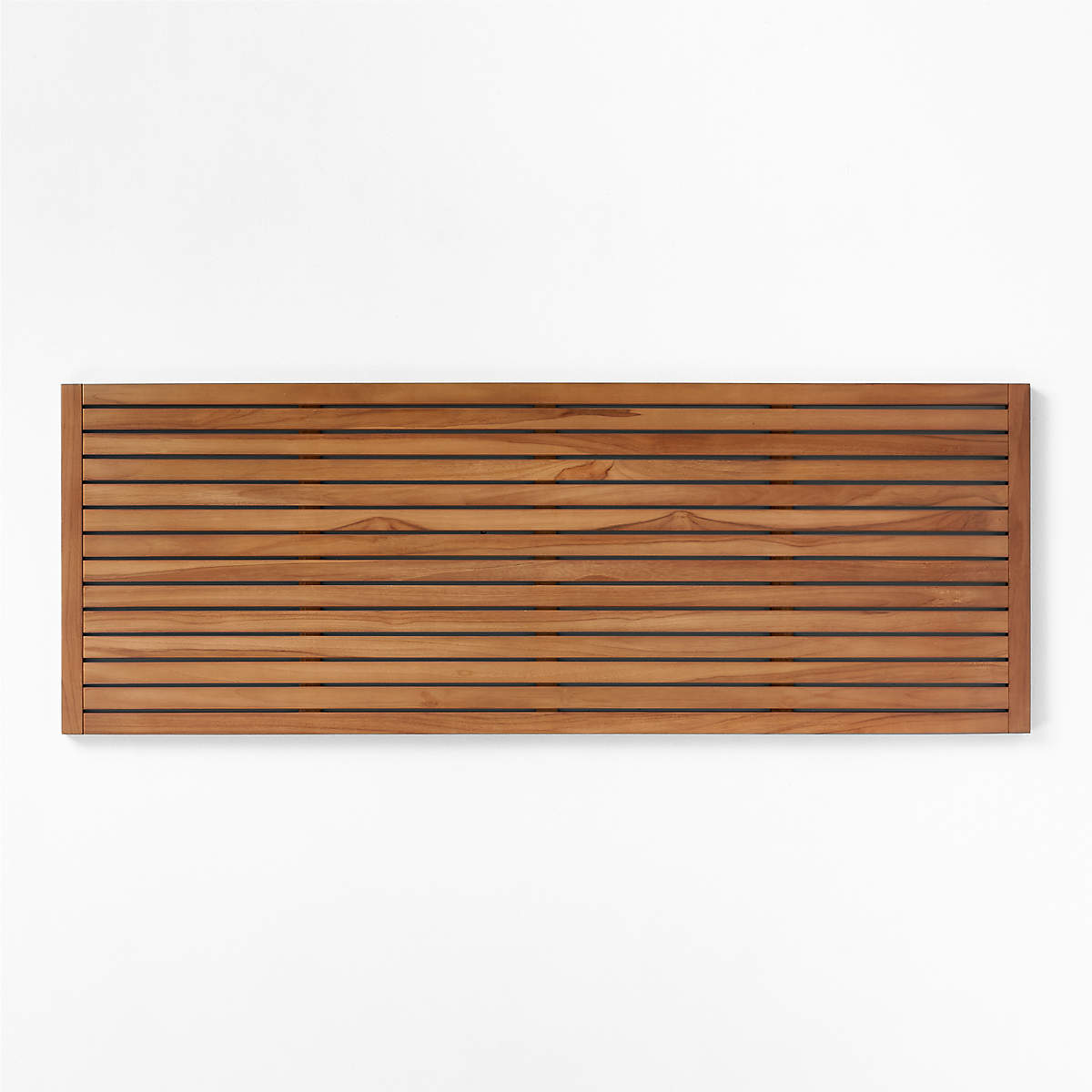 Lateral Natural Teak Bath Runner Rug 21"x60" + Reviews | CB2
