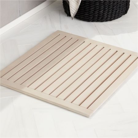 Lateral Teak White Wash Bath Mat 21 75 X23 Reviews Cb2