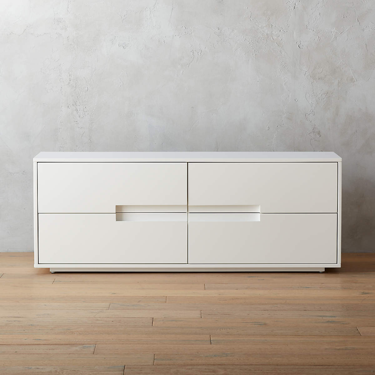 Latitude 4Drawer HighGloss White Lacquered Dresser CB2