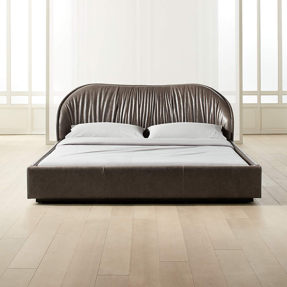 Laval Leather Bed Cb2, Cb2 King Bed Frame
