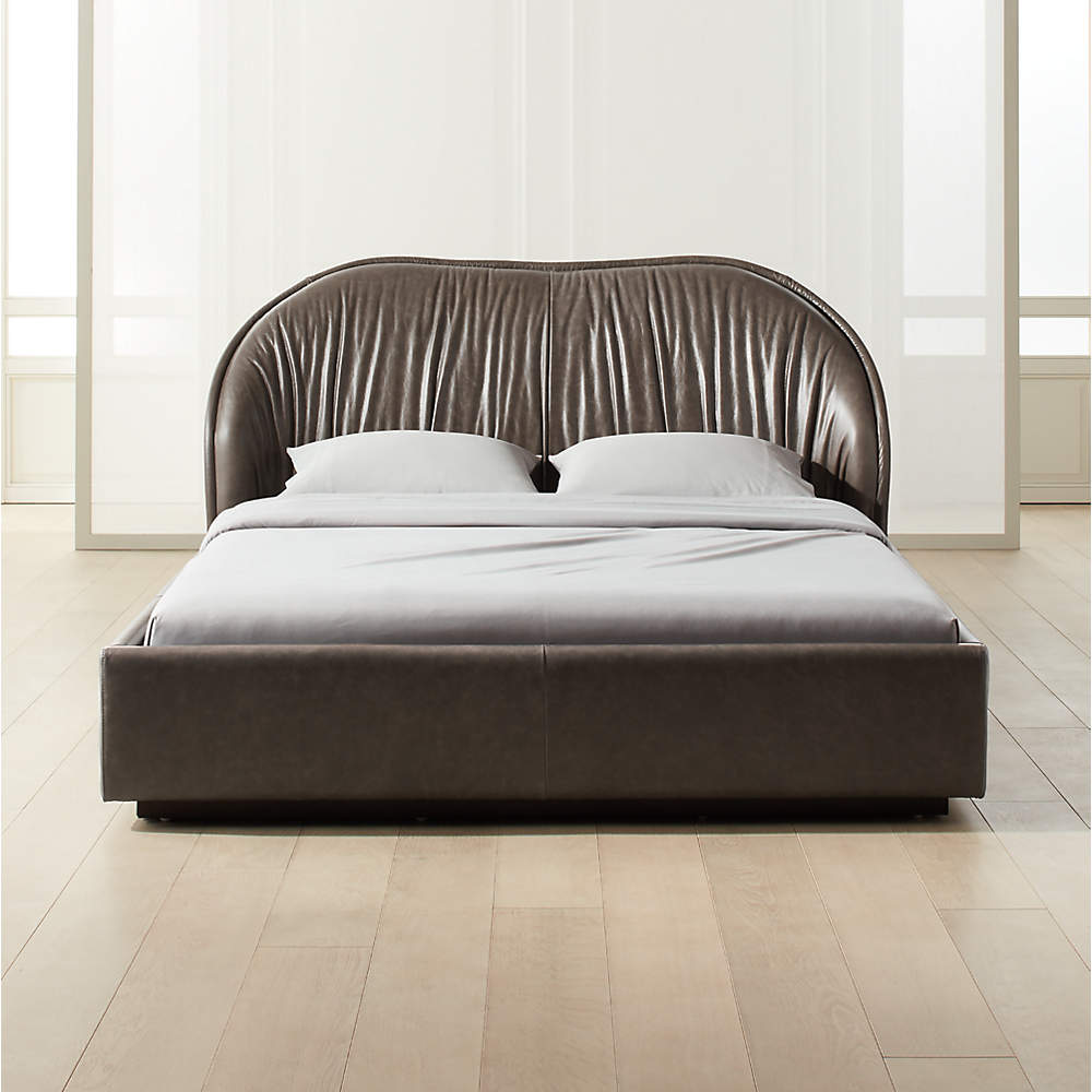 Laval Leather Bed Cb2, King Size Leather Beds
