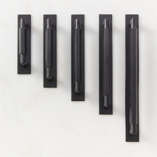 Lavau Black Cabinet Handles with Backplate