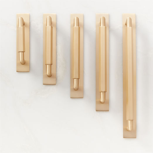 Lavau Brushed Brass Cabinet Handles with Backplate