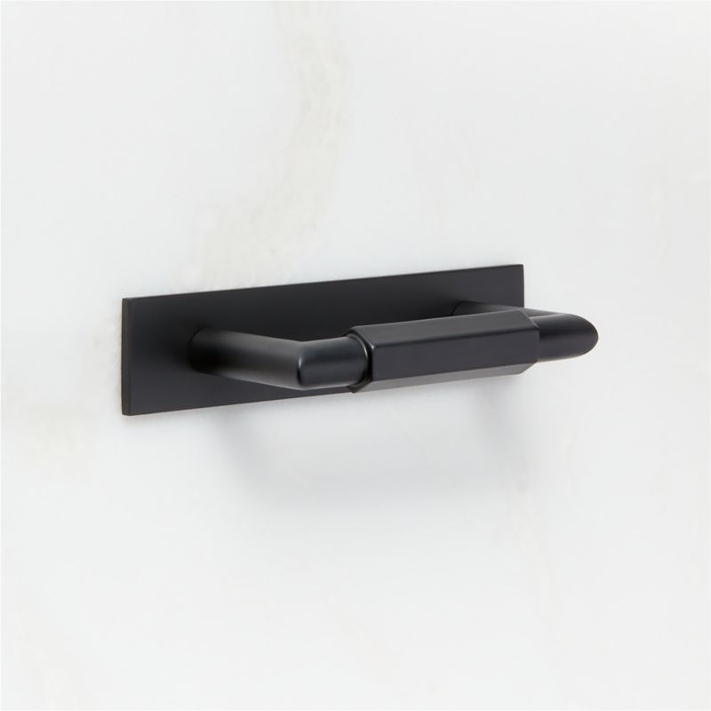 Lavau Black Cabinet Handle with Backplate 3" - image 3 of 5