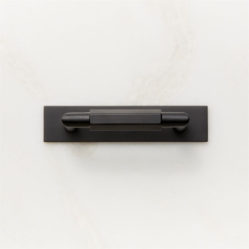 Viewing product image Lavau Black Cabinet Handle with Backplate 3" - image 1 of 4