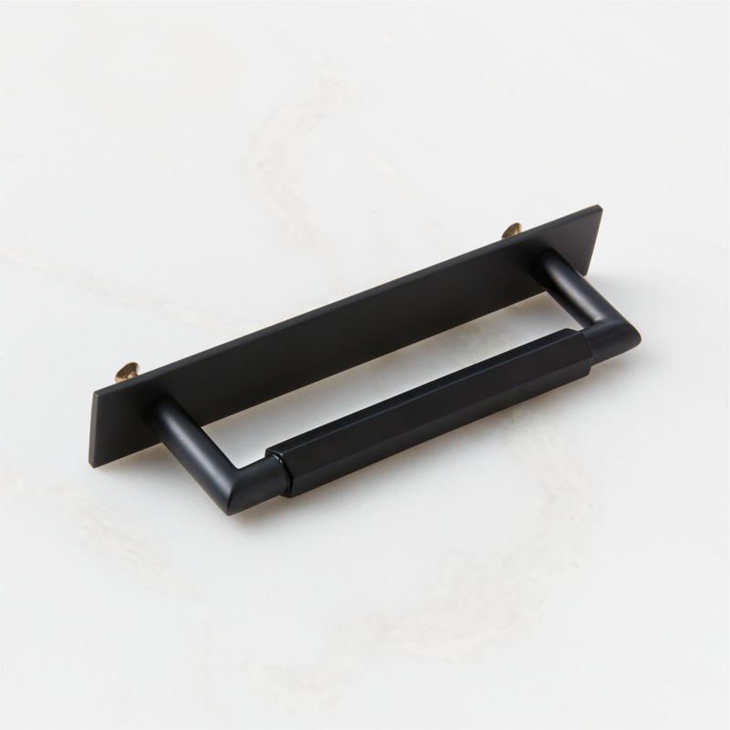 Lavau Black Cabinet Handle with Backplate 5