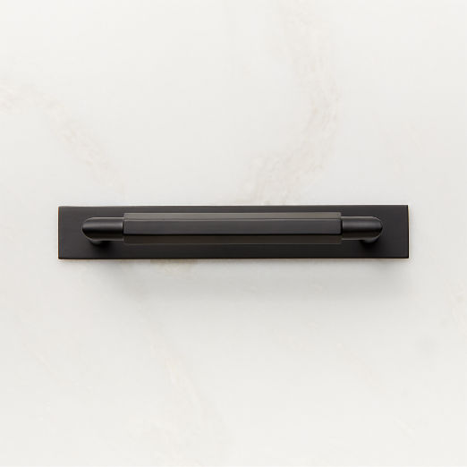 Lavau Black Cabinet Handle with Backplate 5"