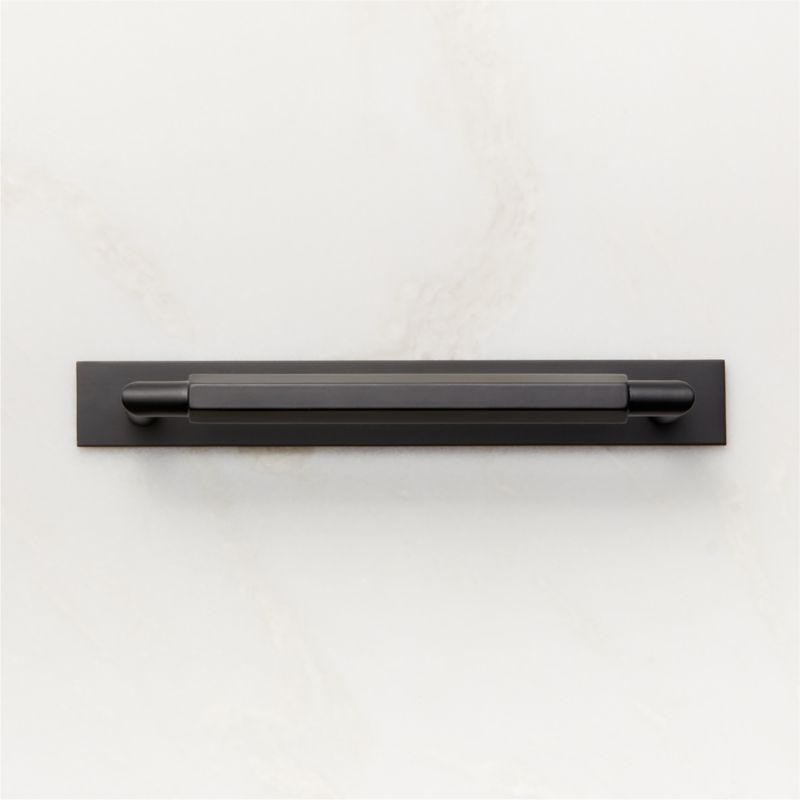 Viewing product image Lavau Black Cabinet Handle with Backplate 6" - image 1 of 4