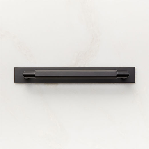 Lavau Black Cabinet Handle with Backplate 6"