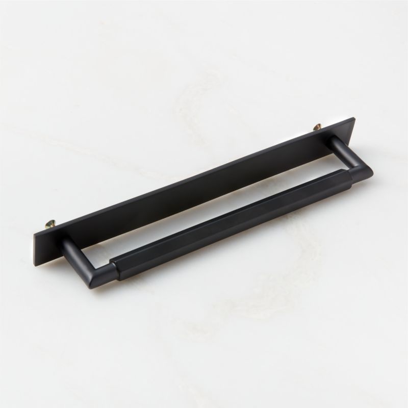 Lavau Black Cabinet Handle with Backplate 8" - image 4 of 5