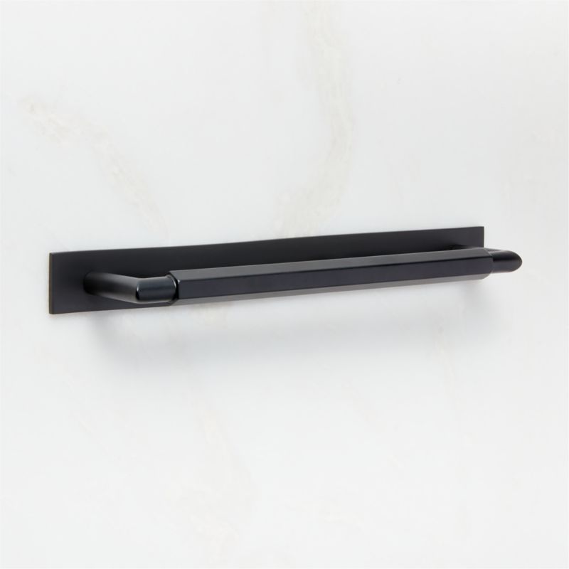 Lavau Black Cabinet Handle with Backplate 8" - image 3 of 5