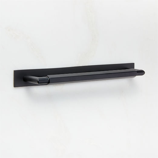 Lavau Black Cabinet Handle with Backplate 8"