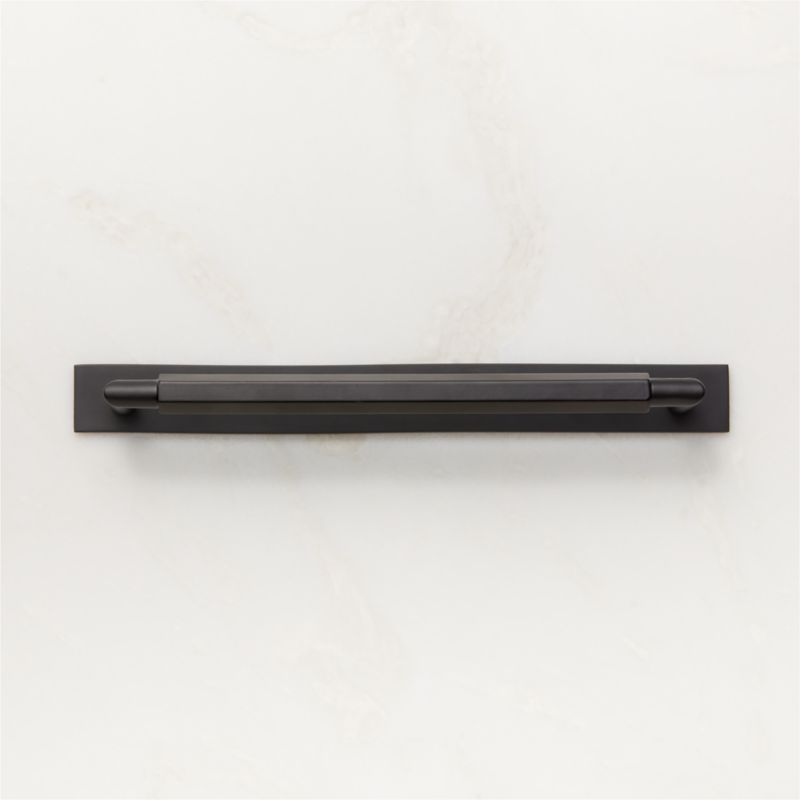 Lavau Black Cabinet Handle with Backplate 8" - image 0 of 5